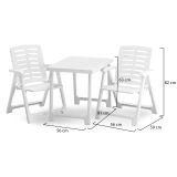 Set Salotto da Esterno Bianco 2 Posti un Tavolino, set da Campeggio Bistrot Made in Italy - Lithia