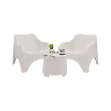 Set Salotto da Esterno Bianco 2 Posti un Tavolino, Tavolo Tavolino - Cormons