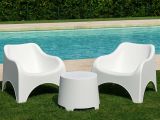 Set Salotto da Esterno Bianco 2 Posti un Tavolino, Tavolo Tavolino - Cormons