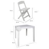 Set Salotto da Esterno Bianco 4 Posti un Tavolino, Impermeabile Made in Italy - Sanzeno