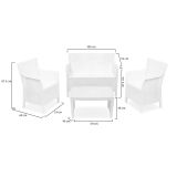 Set Salotto da Esterno Bianco 4 Posti un Tavolino, Made in Italy - Lasca