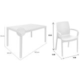 Set Salotto da Esterno Bianco 6 Posti un Tavolino, Impermeabile Idrorepellente Made in Italy - Matarene