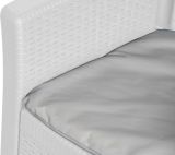 Set Salotto da Esterno Bianco Bianco 6 Posti 2 Tavolini, Impermeabile Idrorepellente Made in Italy - Dervio