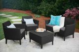 Set salotto da esterno Butera, Salottino outdoor, Set da balcone o giardino, Composizione soggiorno per esterni, 133x67 h76 cm, Antracite