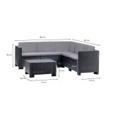 Set salotto da esterno Camerota, Made in Italy, Antracite