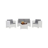 Set salotto da esterno Camisano, Made in Italy, Bianco