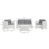 Set salotto da esterno Camisano, Made in Italy, Bianco