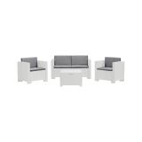 Set salotto da esterno Camisano, Made in Italy, Bianco