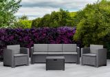 Set salotto da esterno Cerere, Salottino outdoor, Set da balcone o giardino, Composizione soggiorno per esterni, Made in Italy, Antracite