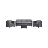 Set salotto da esterno Cerere, Salottino outdoor, Set da balcone o giardino, Composizione soggiorno per esterni, Made in Italy, Antracite