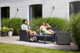 Set salotto da esterno Cortona, Salottino outdoor, Set da balcone o giardino, Composizione soggiorno per esterni, 129x62 h77 cm, Antracite