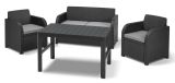 Set salotto da esterno Cortona, Salottino outdoor, Set da balcone o giardino, Composizione soggiorno per esterni, 129x62 h77 cm, Antracite