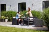 Set salotto da esterno Cortona, Salottino outdoor, Set da balcone o giardino, Composizione soggiorno per esterni, 129x62 h77 cm, Antracite