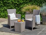 Set salotto da esterno Forano, Salottino outdoor, Set da balcone o giardino, Composizione soggiorno per esterni, 62x60 h89 cm, Tortora