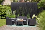 Set salotto da esterno Guarano, Salottino outdoor, Set da balcone o giardino, Composizione soggiorno per esterni, 113x65 h74 cm, Antracite