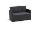 Set salotto da esterno Guarano, Salottino outdoor, Set da balcone o giardino, Composizione soggiorno per esterni, 113x65 h74 cm, Antracite