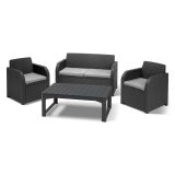 Set salotto da esterno Joliette, 129x62 h77 cm, Antracite