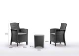Set salotto da esterno Jupiter, Set da giardino con cuscini, Salottino indoor e outdoor effetto rattan, 100% Made in Italy, Antracite
