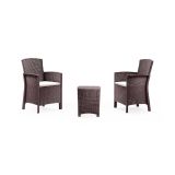 Set salotto da esterno Jupiter, Set da giardino con cuscini, Salottino indoor e outdoor effetto rattan, 100% Made in Italy, Marrone