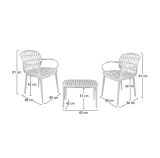 Set salotto da esterno Kupang, Bianco