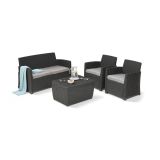 Set salotto da esterno Langley, 135x72 h76 cm, Antracite