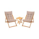 Set salotto da esterno Lerna, Salottino outdoor, Set da balcone o giardino, Composizione soggiorno per esterni, Marrone