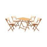 Set salotto da esterno Lich, Salottino outdoor, Set da balcone o giardino, Composizione soggiorno per esterni, Crema