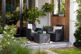 Set salotto da esterno Limena, Salottino outdoor, Set da balcone o giardino, Composizione soggiorno per esterni, 64x65 h74 cm, Antracite