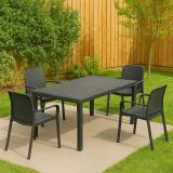 Set salotto da esterno Lograto, Made in Italy, Antracite