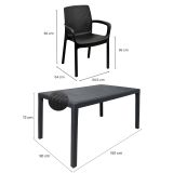 Set salotto da esterno Lograto, Made in Italy, Antracite
