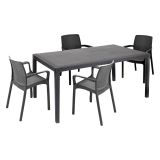 Set salotto da esterno Lograto, Made in Italy, Antracite