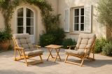 Set salotto da esterno Lyncis, Salottino outdoor, Set da balcone o giardino, Composizione soggiorno per esterni, Marrone