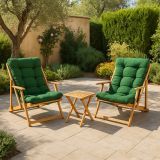 Set salotto da esterno Lyncis, Salottino outdoor, Set da balcone o giardino, Composizione soggiorno per esterni, Verde