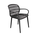 Set salotto da esterno Marineo, Salottino outdoor, Set da balcone o giardino, Composizione soggiorno per esterni, Made in Italy, Antracite