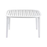 Set salotto da esterno Marineo, Salottino outdoor, Set da balcone o giardino, Composizione soggiorno per esterni, Made in Italy, Bianco