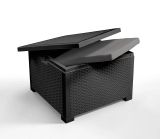 Set salotto da esterno Neptune, Set da giardino con cuscini, Salottino indoor e outdoor effetto rattan, 100% Made in Italy, Antracite