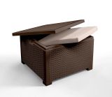 Set salotto da esterno Neptune, Set da giardino con cuscini, Salottino indoor e outdoor effetto rattan, 100% Made in Italy, Marrone