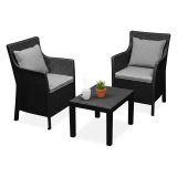 Set Salotto da Esterno Nero Antracite 2 Posti un Tavolino, Made in Italy - Ben