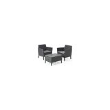 Set Salotto da Esterno Nero Antracite 2 Posti un Tavolino, Tavolo Tavolino Contenitore - Granbyy