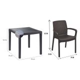 Set Salotto da Esterno Nero Antracite 4 Posti un Tavolino, Impermeabile Idrorepellente Made in Italy - Mataga