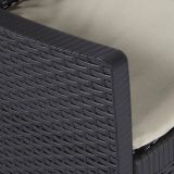 Set Salotto da Esterno Nero Antracite Nero Antracite 6 Posti 2 Tavolini, Impermeabile Idrorepellente Made in Italy - Curno