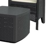Set Salotto da Esterno Nero Antracite Nero Antracite 6 Posti 2 Tavolini, Impermeabile Idrorepellente Made in Italy - Dervio