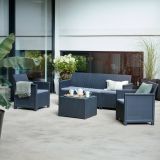Set salotto da esterno Orillia, Antracite, Sofà 3 posti