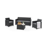 Set salotto da esterno Orillia, Antracite, Sofà 3 posti