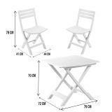 Set salotto da esterno Paterno', Set da giardino con 2 poltrone e 1 tavolo, Set da campeggio, 100% Made in Italy, Bianco