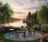 Set salotto da esterno Sanremo, Set da giardino con 1 tavolo rettangolare e 4 panchine, Set indoor e outdoor da Pic Nic, 100% Made in Italy, Antracite