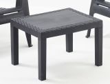 Set salotto da esterno Sassari, Set da giardino con cuscini composto da 2 poltrone, 1 divano a due posti e 1 tavolino, Salottino indoor, 100% Made in Italy, Antracite, con 8 cuscini