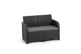 Set salotto da esterno Sgonico, Salottino outdoor, Set da balcone o giardino, Composizione soggiorno per esterni, 113x65 h74 cm, Antracite