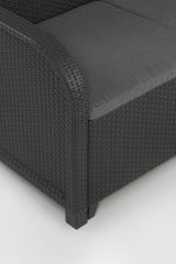 Set salotto da esterno Sgonico, Salottino outdoor, Set da balcone o giardino, Composizione soggiorno per esterni, 113x65 h74 cm, Antracite