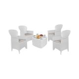 Set salotto da esterno Sulzano, Made in Italy, Bianco